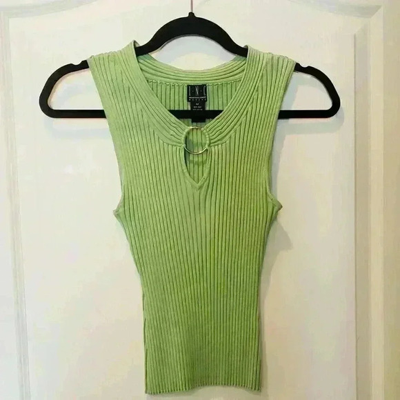INC International Concepts Green Sleeveless Sweater Top - Picture 1 of 2